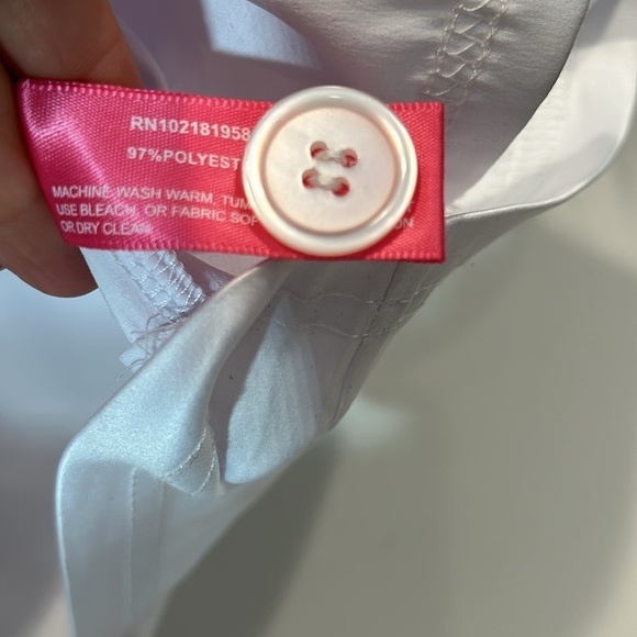 clueless ugh As if white cropped button front sleep top with faux fur sleeve M/L - Picture 8 of 9